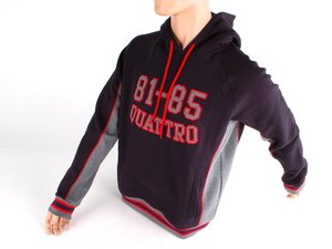 ES#1844020 - 3130706104 - Herren Kapuzen Quattro Pullover Sweat Shirt - Large - (NO LONGER AVAILABLE) - Black, Red, and Gray - Audi Collection - 