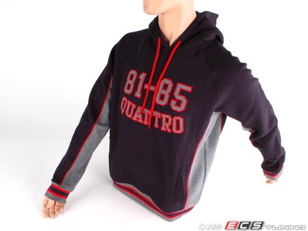 ES#1844020 - 3130706104 - Herren Kapuzen Quattro Pullover Sweat Shirt - Large - (NO LONGER AVAILABLE) - Black, Red, and Gray - Audi Collection - 