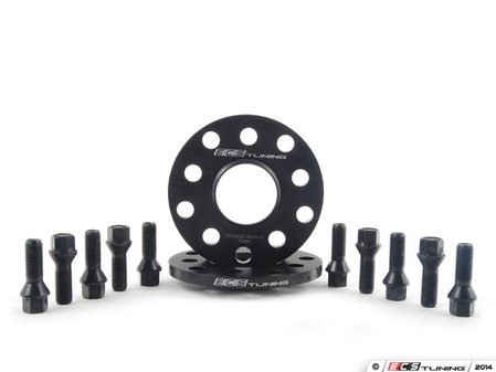 ES#2748254 - ECS20255571WBKT1 - ECS Wheel Spacer & Bolt Kit - 10mm With Black Conical Seat Bolts - Complete kit for two wheels, comes with everything you need to install spacers on your aftermarket wheels - ECS - Audi Volkswagen