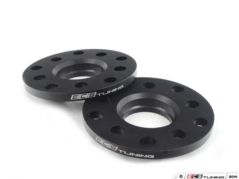 Cruize Alloy Wheel Spacers 5mm X 2 – Black, Hub Centric, VW 5x100 M14x1.5 57.1 + 10x Bolts