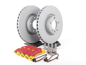ES#2602359 - 95535140300FPKT - Performance Front Brake Service Kit - Featuring Zimmerman Z-Coated rotors and EBC YellowStuff brake pads - Assembled By ECS - Porsche