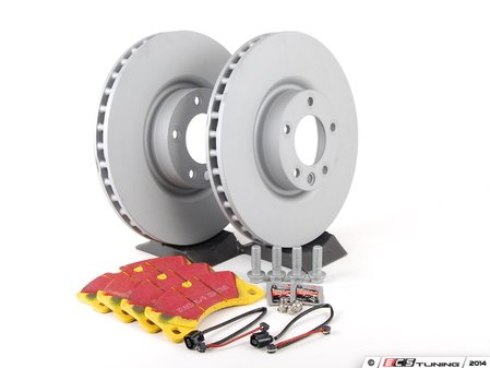 ES#2602359 - 95535140300FPKT - Performance Front Brake Service Kit - Featuring Zimmerman Z-Coated rotors and EBC YellowStuff brake pads - Assembled By ECS - Porsche