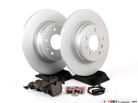 ES#2763163 - 34116757746KT11 - Rear Brake Service Kit - Featuring ECS V5 coated rotors and ECS DD23 "Daily Driver" ceramic pads. - Assembled By ECS - BMW