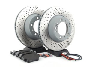 ES#2598695 - 99635240502ROKT3 - Rear Brake Service Kit - Featuring Sebro rotors and Textar brake pads - Assembled By ECS - Porsche
