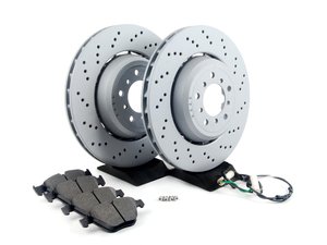 ES#4883278 - 34112283802KT2 - Performance Front Brake Service Kit - Featuring OEM Zimmermann rotors & ECS EP24 "Enthusiast Performance" pads. - Assembled By ECS - BMW