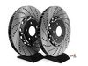 ES#2609284 - 002725ECS01AKT - Front Cross-Drilled & Slotted 2-Piece Brake Rotors - Pair (345x30) - Direct bolt-on replacement - 25% less weight! - ECS - Audi