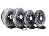 ES#4123 - 8E0601K301T2PXS - Front & Rear Cross Drilled & Slotted 2-Piece Brake Rotor Set - Direct bolt on lightweight 2-piece replacement rotor kit - ECS - Audi