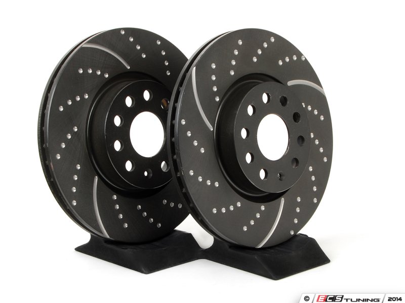 EBC GD1386 Front Slotted & Dimpled Brake Rotors Pair (312x25)