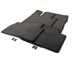 ES#1823011 - 67681101 - Carpeted Floor Mat Set - Anthracite - Velour With Mercedes-Benz Logo - Genuine Mercedes Benz - Mercedes Benz