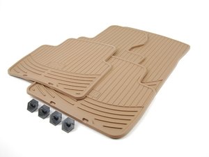 ES#2684973 - 82550136375KT - Front And Rear All Weather Rubber Floor Mat Set - Beige - Keep your BMW's carpet protected from slush and mud - Genuine BMW - BMW
