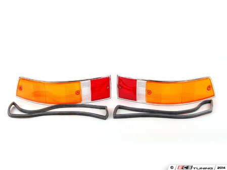 ES#2772120 - 91163192303KT - European Tail Light Lens Set - Chrome-rimmed European lenses with gaskets - Assembled By ECS - Porsche