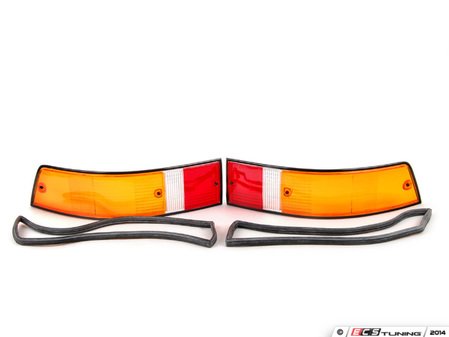 ES#2772126 - 91163194900KT - European Tail Light Lens Set - Black-rimmed European lenses with gaskets - Assembled By ECS - Porsche