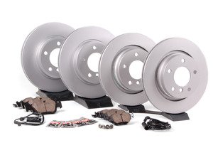 ES#2593155 - 34351164372KT3 - Front And Rear Brake Service Kit - Featuring Meyle coated rotors and ECS DD23 "Daily Driver" ceramic pads. - Assembled By ECS - BMW