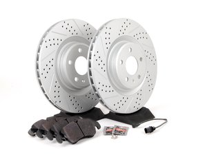 ES#2597366 - 8K0301MXSGMTKT - Performance Front Brake Service Kit - (NO LONGER AVAILABLE) - Featuring ECS GEOMET Dimpled & Slotted rotors and Hawk HPS pads - Assembled By ECS - 