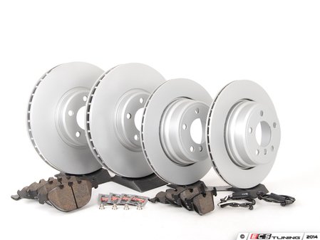 ES#2597886 - ECSE53341121-5KT - Front And Rear Brake Service Kit - Featuring Meyle Rotors and Textar Brake Pads - Assembled By ECS - BMW