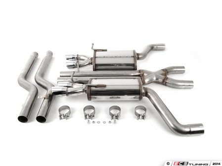 ES#2996923 - 16689KT - Cat Back Exhaust System - 2.5" stainless steel with quad 3" polished stainless tips and x-pipe - Magnaflow - 