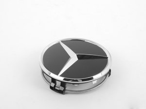 ES#2070130 - 66470200 - Center Cap - Priced Each - Clip-In Center Cap With Black Background & Chrome Three-Pointed Star - Genuine Mercedes Benz - Mercedes Benz