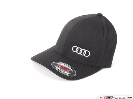 ES#2957089 - ACMAWC203BKS/M - Audi Cap With Flex Fit Technology - Small To Medium - (NO LONGER AVAILABLE) - Sleek black cap with Audi rings - Genuine Volkswagen Audi - 