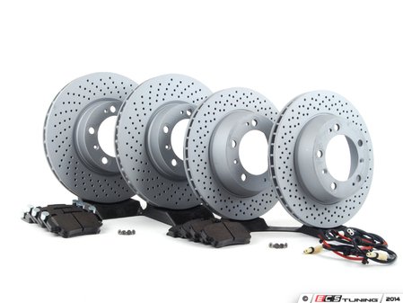 ES#2594629 - 99635140501PERKT - Performance Front & Rear Brake Service Kit - Featuring Zimmerman rotors and Hawk HPS brake pads - Assembled By ECS - Porsche