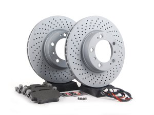 ES#2594671 - 99635140501FOEKT - Front Brake Service Kit - Featuring Zimmerman rotors and Textar brake pads - Assembled By ECS - Porsche