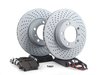 ES#2594673 - 99635140501FPKT - Performance Front Brake Service Kit - Featuring Zimmerman rotors and Hawk HPS brake pads - Assembled By ECS - Porsche