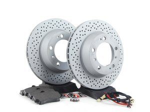 ES#2594672 - 99635140501ROEKT - Rear Brake Service Kit - Featuring Zimmerman rotors and Textar brake pads - Assembled By ECS - Porsche
