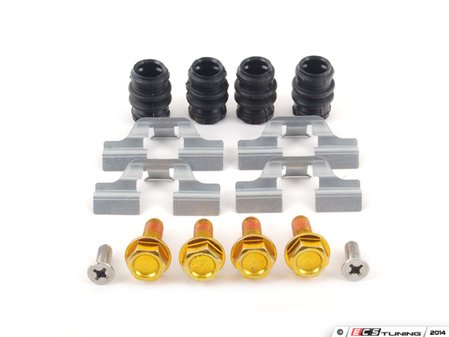 ES#2776954 - UP83248AKT -  Rear Pad And Rotor Installation Kit - Basic  - All the caliper hardware and wear components for a clean and proper brake install - Assembled By ECS - Volkswagen