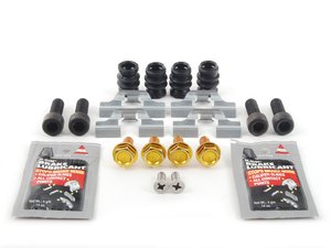ES#2763488 - 1J0698451RINSkt -  Rear pad and rotor installation kit - Complete - All the caliper and carrier hardware, wear components and lubricant for a clean and proper brake install - Assembled By ECS - Audi Volkswagen