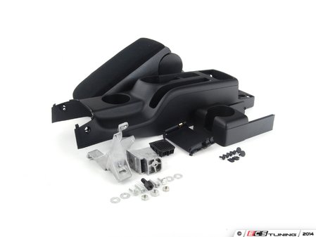 ES#2602503 - 1J0863323AC2QLKT - Complete Center Console Conversion Kit - Black Cloth - Includes the updated three cup center console and an entire center armrest - Assembled By ECS - Volkswagen