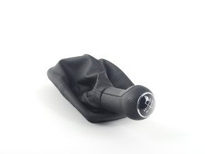 ES#308249 - 1J0711113FEU - Shift Knob With Boot - Black Dimpled - Black dimpled shift knob and black leatherette boot for 5-speed manual. Includes clamp. - Genuine Volkswagen Audi - Volkswagen