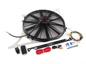 ES#2777375 - MMFSE4601NPT -  Performance Aluminum Fan Shroud Kit - (NO LONGER AVAILABLE) - Aluminum fan shroud with 16" slim electric fan, NPT sensor and wiring - Mishimoto - 
