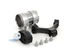 ES#2765626 - 1J5253609AQKT1 - Exhaust Installation Kit - Rear Muffler - Includes both front and rear muffler brackets, clamp and hardware - Assembled By ECS - Volkswagen
