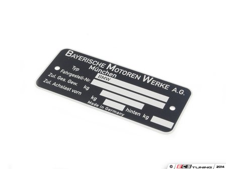 ES#79218 - 51144631012 - NAME PLATE - (NO LONGER AVAILABLE) - Genuine BMW - BMW