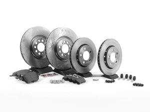 ES#2765350 - 8L0615301KT6 - Front & rear Brake Service Kit (312x25/256x22) - Featuring Brembo rotors and Pagid pads - Assembled By ECS - Volkswagen