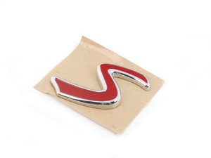 ES#2767948 - 51137414340 - S Grille Badge emblem - Attaches to the front upper grille - Genuine MINI - MINI