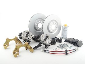 ES#2730279 - SPDLCONVERS2KT - 337/20th/GLI Front Big Brake Conversion Kit - plain rotors (312x25) - Everything you need to convert to larger 312x25 front brakes. Featuring Meyle solid face rotors and Pagid pads. - Assembled By ECS - Volkswagen