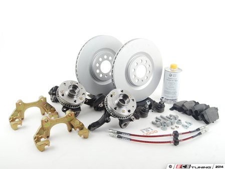 ES#2730279 - SPDLCONVERS2KT - 337/20th/GLI Front Big Brake Conversion Kit - plain rotors (312x25) - Everything you need to convert to larger 312x25 front brakes. Featuring Meyle solid face rotors and Pagid pads. - Assembled By ECS - Volkswagen
