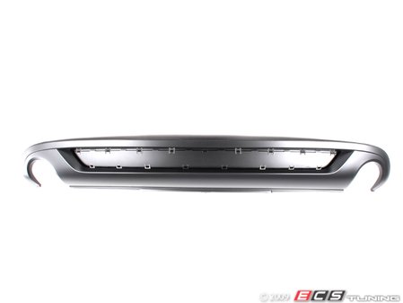 ES#451244 - 8K0807521D1RR - S-Line Rear Diffuser - Platinum Grey - Featuring dual exit / single tip exhaust provisions - Genuine Volkswagen Audi - Audi