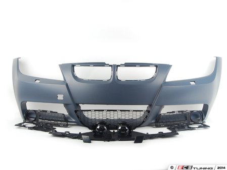 ES#2712733 - E90MTECHFT - M-Sport style Front Bumper Conversion  - Complete with bumper cover,fog lights and lower grilles - ECS - BMW