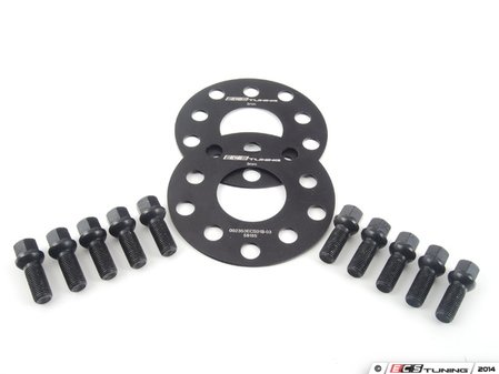 ES#2748238 - 06255571ECSWBKKT - ECS Wheel Spacer & Bolt Kit - 3mm With Black Ball Seat Bolts - Comes with everything you need to install spacers on two wheels - ECS - Audi Volkswagen