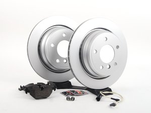 ES#240373 - ECSE393421-1 - Rear Brake Service Kit - Featuring ECS V5 Coated Rotors and ECS DD23 "Daily Driver" ceramic pads. - Assembled By ECS - BMW