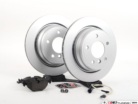 ES#240373 - ECSE393421-1 - Rear Brake Service Kit - Featuring ECS V5 Coated Rotors and ECS DD23 "Daily Driver" ceramic pads. - Assembled By ECS - BMW