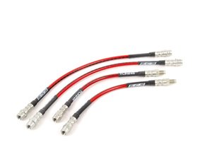 ES#2748075 - D2A8SSBLKKT - Front & Rear Exact-Fit Stainless Steel Brake Lines - Kit - Complete set of DOT-compliant lines for an improved pedal feel - ECS - Audi