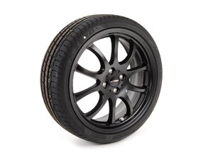 ES#64300 - 36110442355 - R105 JCW Double Spoke Wheel 18" (4x100) Matte Black - Set Of Four With Tires - (NO LONGER AVAILABLE) - JCW Ronal wheels featured with Pirelli P Zero RF Summer tires - Genuine MINI - 