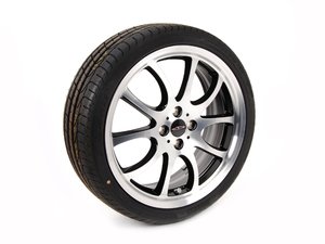 ES#64299 - 36110442354 - R105 JCW Double Spoke Wheel 18" (4x100) Bright Turned - Set of Four with Tires  - (NO LONGER AVAILABLE) - JCW Ronal wheels featured with Pirelli P Zero RF Summer tires - Genuine MINI - 