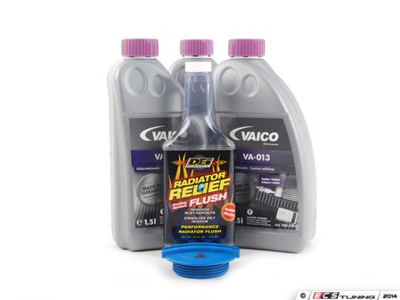 ES#2784773 - CO0LANTFLUSHKT2 - Cooling System Flush Kit - Keep your cooling system working at its best by keeping it clean and free of rust and scale deposits. Includes new expansion tank cap, flush treatment & G13 coolant. - Assembled By ECS - Audi Volkswagen