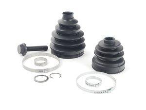 ES#2771888 - 4E0498201KT1 - Front CV Joint Refresh Kit - Priced Each - Includes both inner & outer boots with hardware - Services one axle - Assembled By ECS - Audi