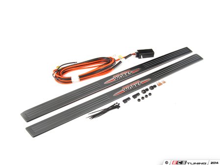 ES#250421 - 51470444200 - Illuminated JCW Stainless Door Sill Kit - (NO LONGER AVAILABLE) - Newer JCW logo style door sill that lights up - Genuine MINI - 