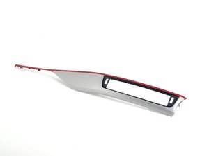 ES#2572506 - 51459231221 - Brushed Aluminum/Coral Red Dashboard Trim - Right - Replace your damaged part or change your interior's look - Genuine BMW - BMW