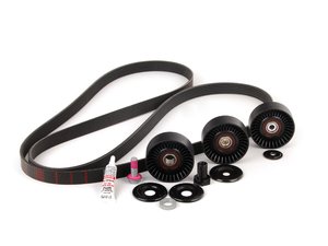 ES#2784710 - 99610215166KT1 - Serpentine Belt Kit - Accessory belt with rollers - Includes Loctite 592 for a complete job - Assembled By ECS - Porsche